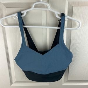 Zyia Parallel Luxe Sports Bra Blue Padded Adjustable
